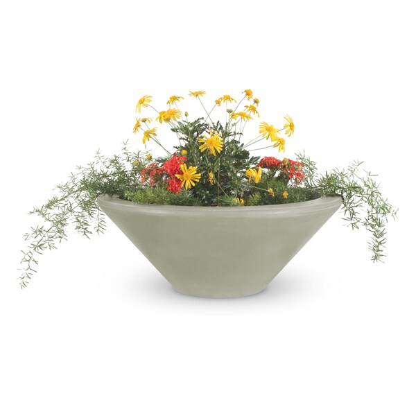 The Outdoor Plus 48 Round Cazo Planter Bowl - GFRC Concrete - Ash - OPT-48RP-ASH - main